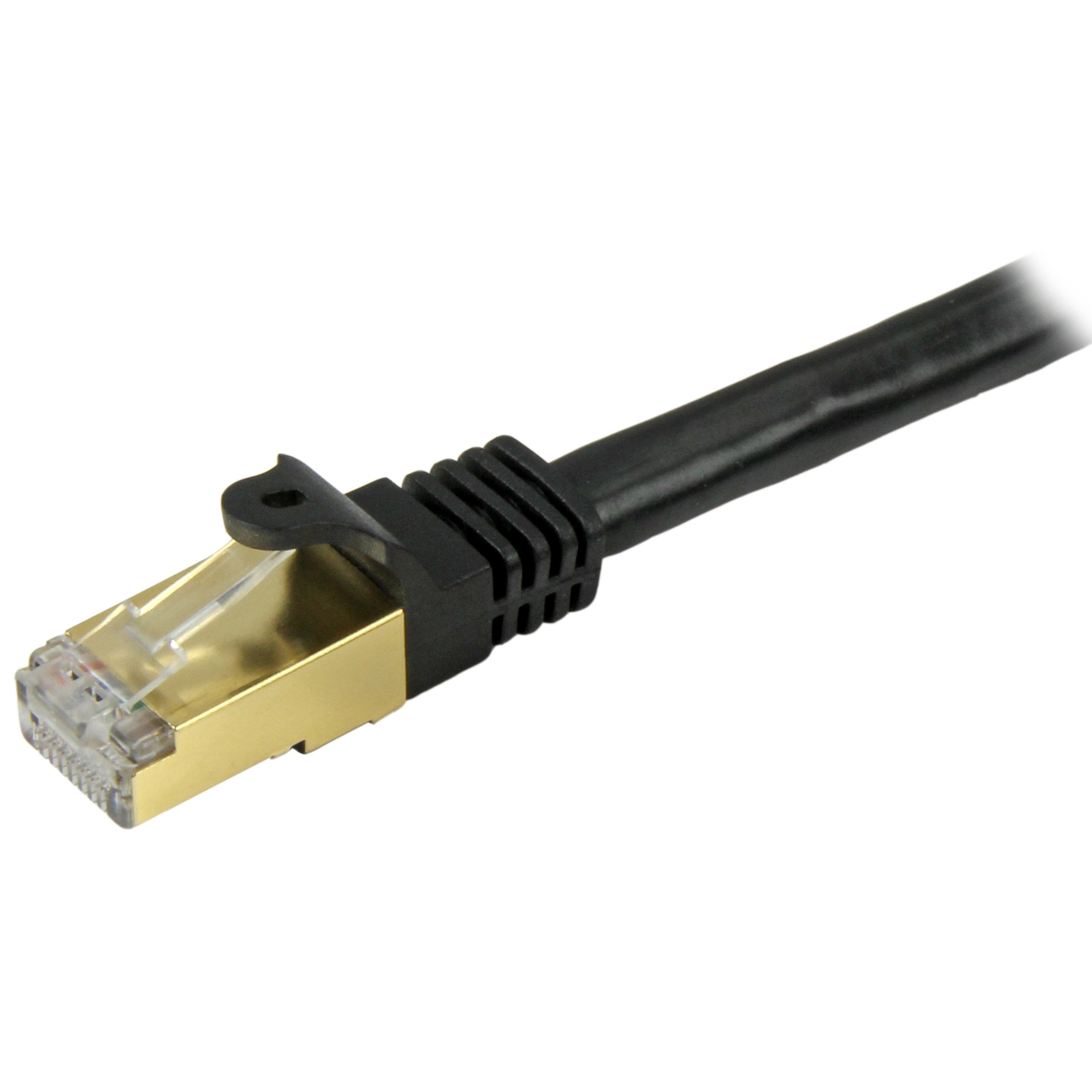 StarTech.com 1ft CAT6a Ethernet Cable   10 Gigabit Shielded Snagless RJ45 100W PoE Patch Cord   10GbE STP Network Cable w/Strain Relief   Black Fluke Tested/Wiring is UL Certified/TIA (C6ASPAT1BK)